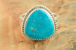 Genuine Kingman Turquoise Sterling Silver Ring